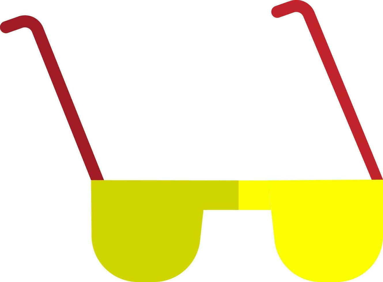 Red and yellow sun glass icon. vector