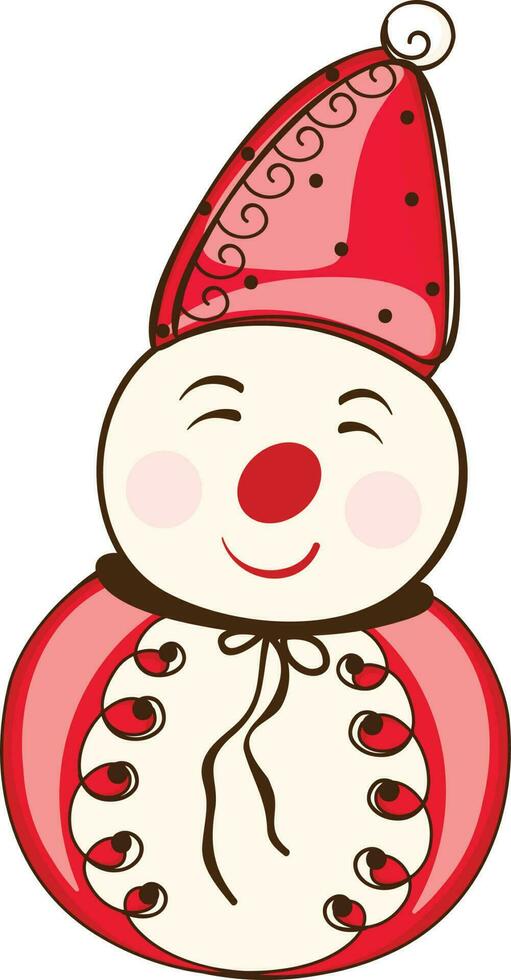 Cartoon character of snowman. vector