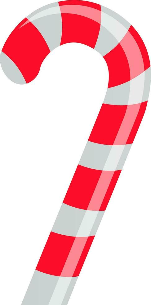 Christmas candy cane in red and white color. vector
