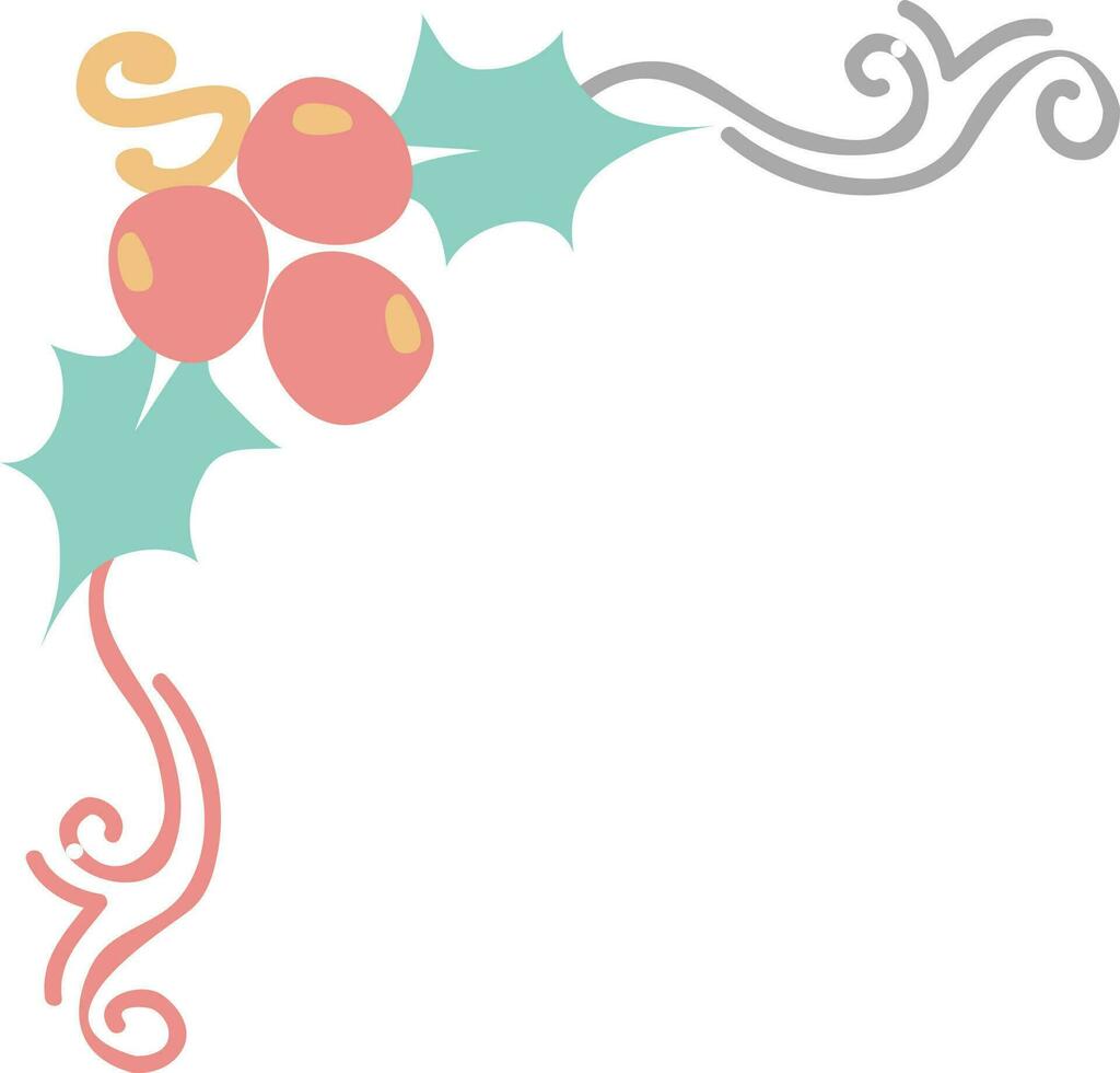 Frame design with christmas hollies and leaves. vector