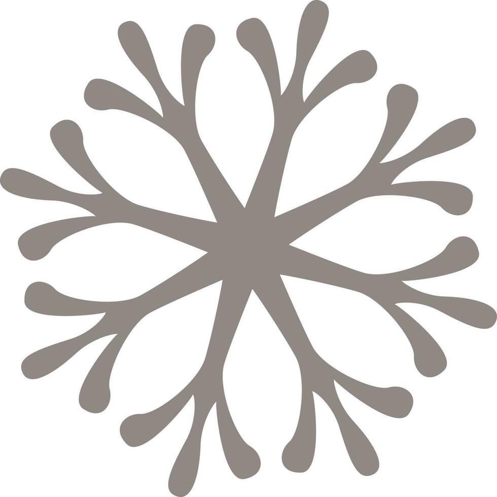 Snowflake illustration in gray color. vector