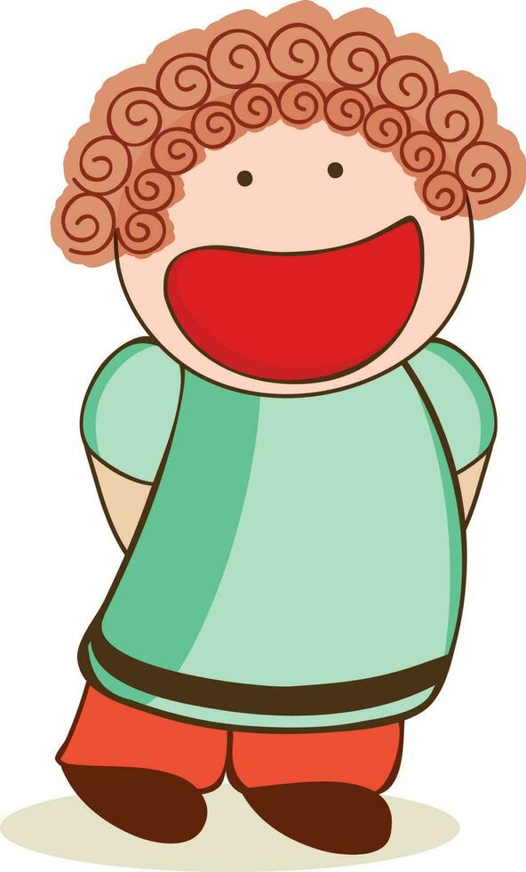 Cartoon character of funny little boy. vector