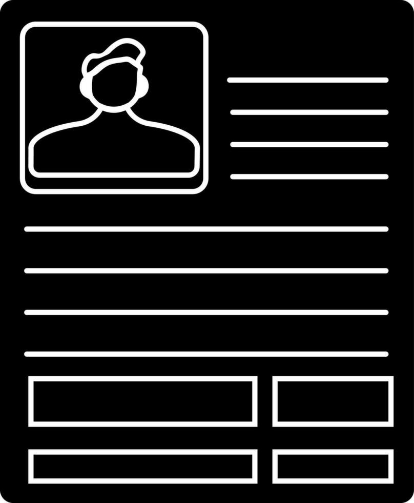 Illustration of profile icon in Black and White color. vector