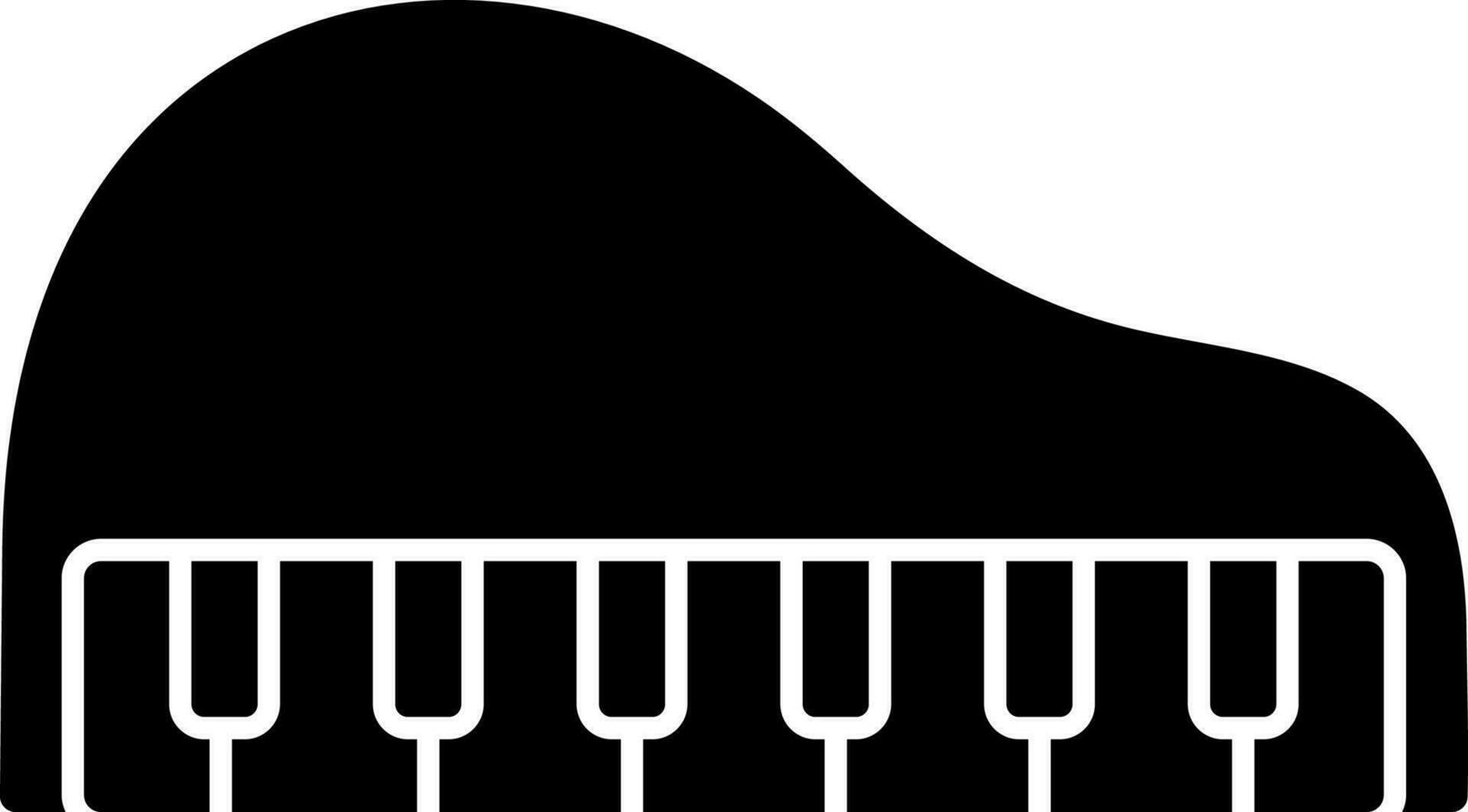 Black and White piano icon in flat style. vector