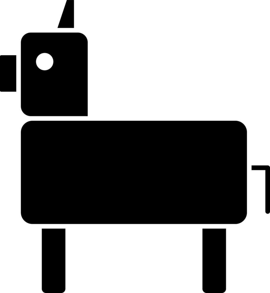 Black horse toy in flat style. vector