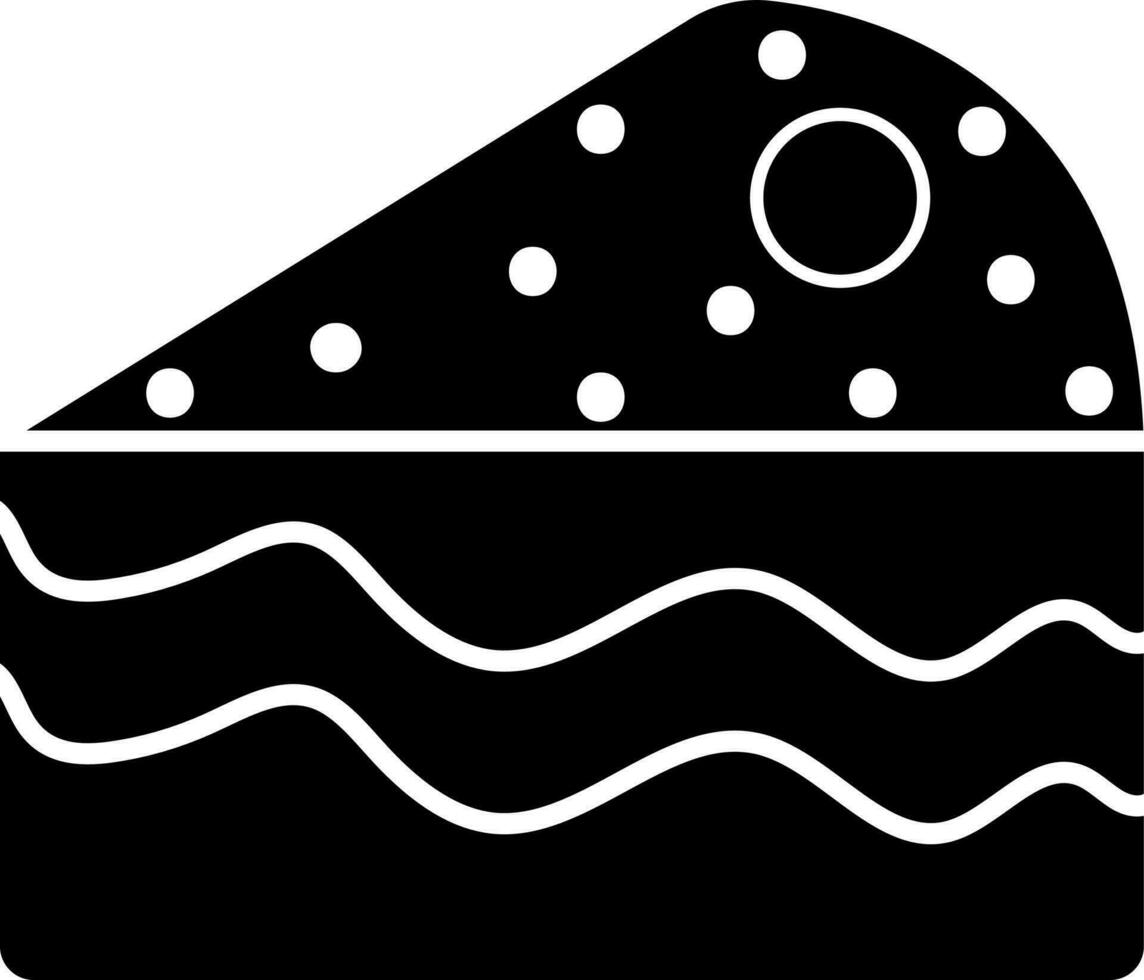 Black and White pastry icon in flat style. vector
