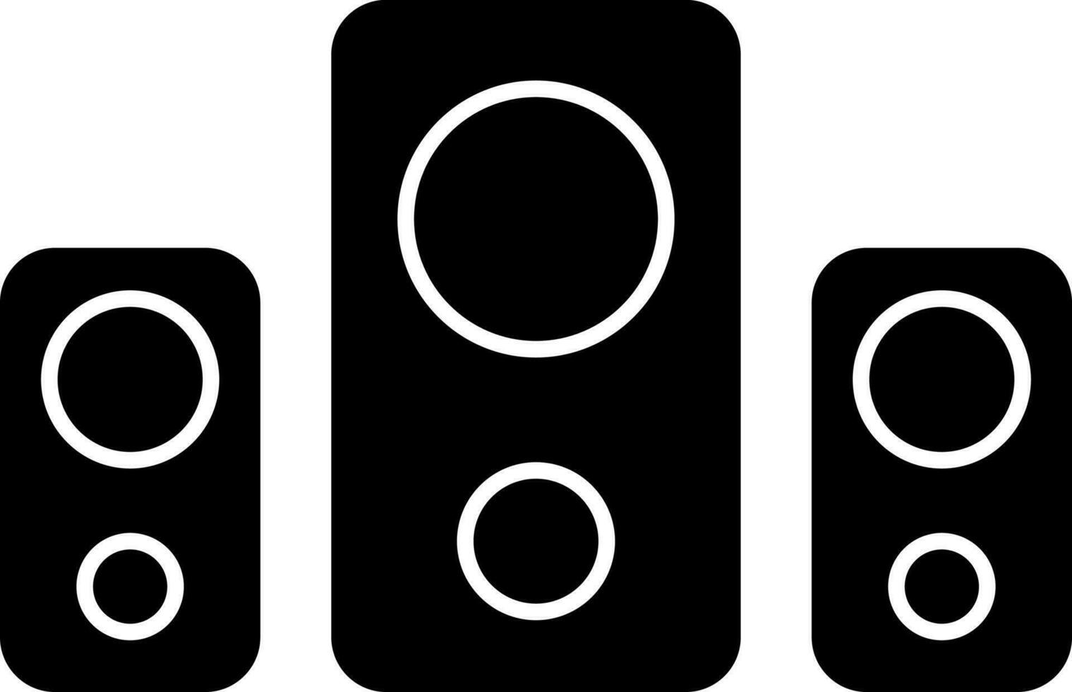 Flat style sound speaker icon in black color. vector