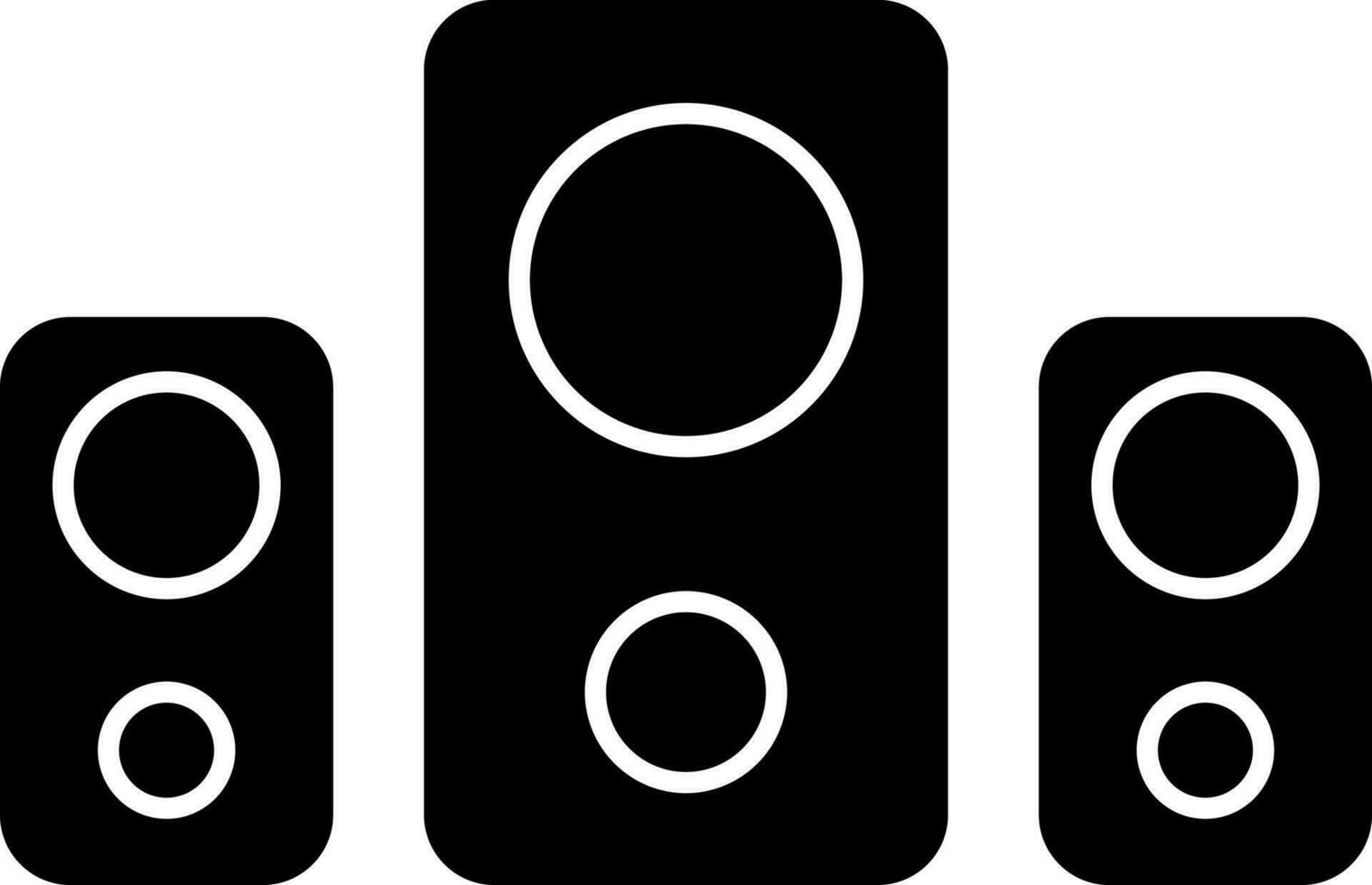 plano estilo sonido altavoz icono en negro color. vector