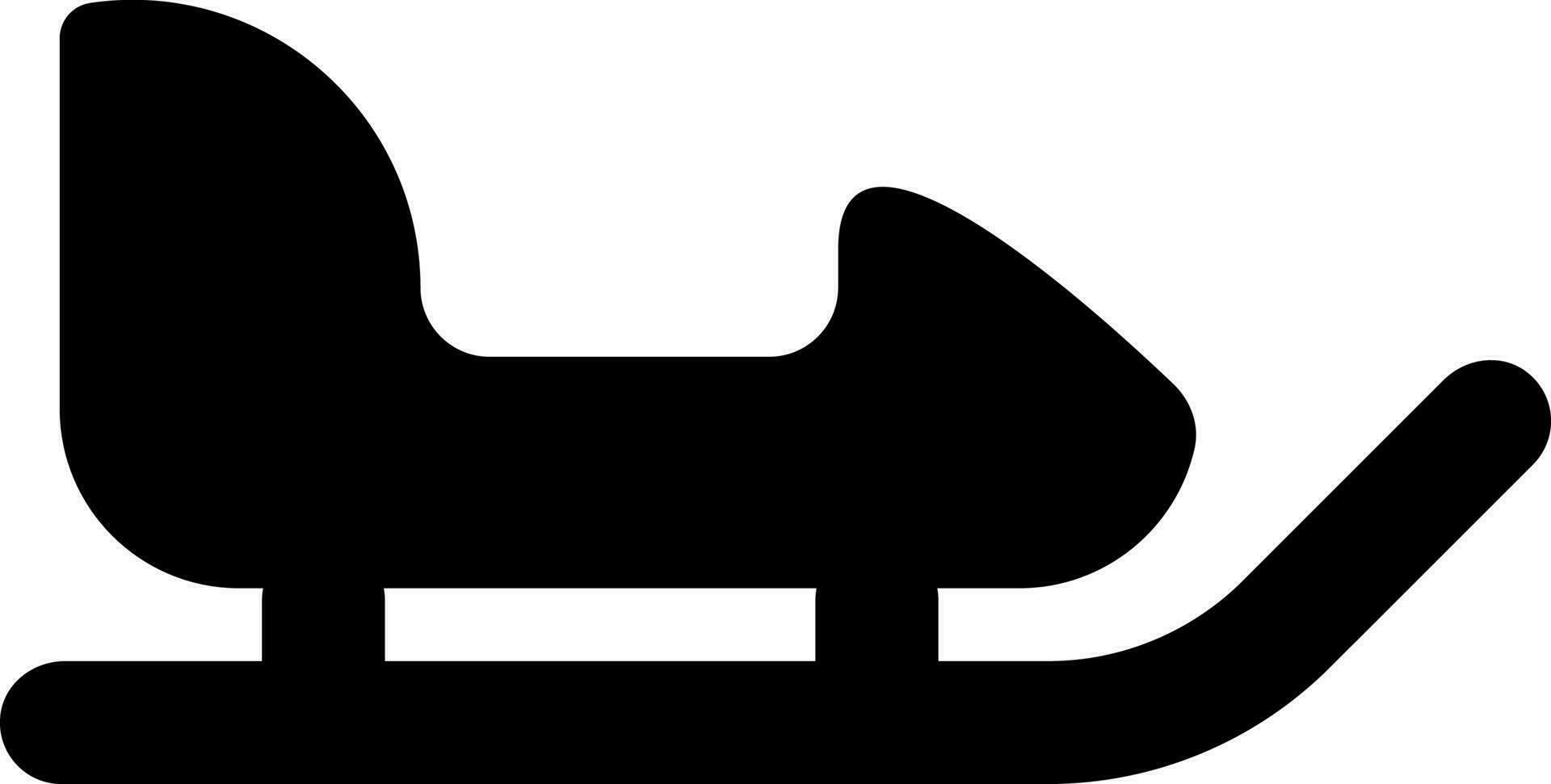 Black sleigh on white background. vector