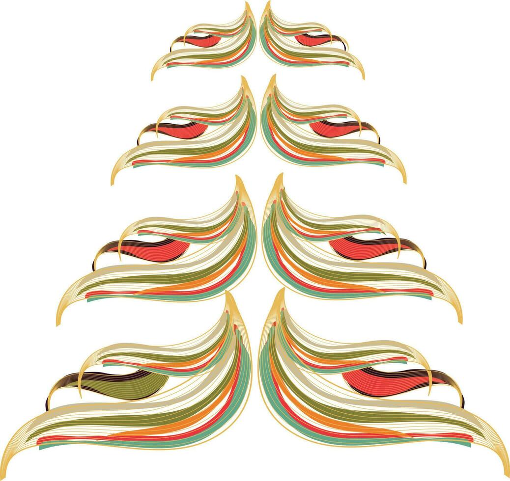 Creative christmas Tree made with abstract design. vector