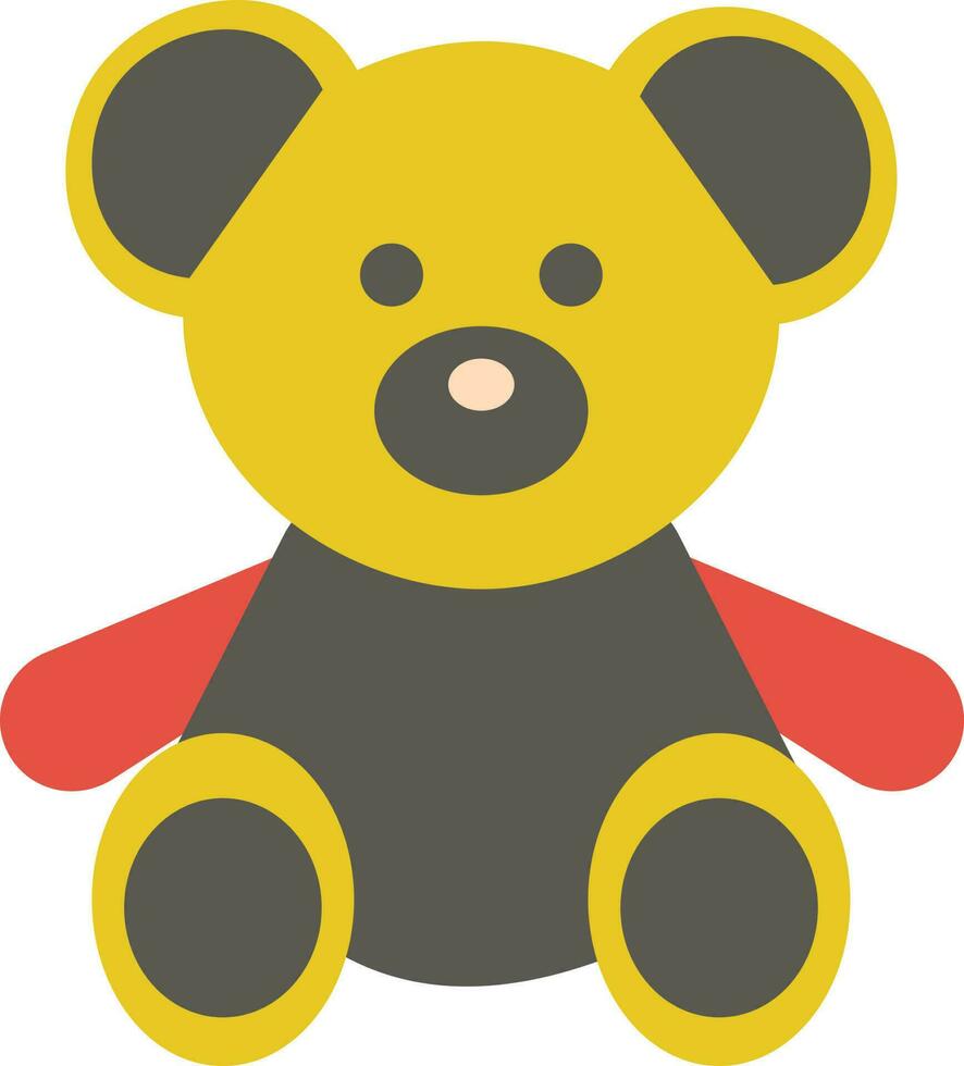 Character of a colorful teddy bear. vector