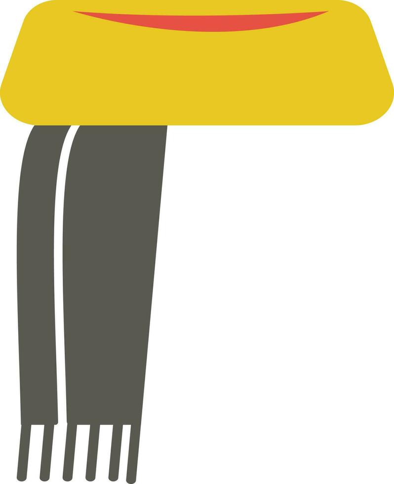 Yellow and gray scarf on white background. vector