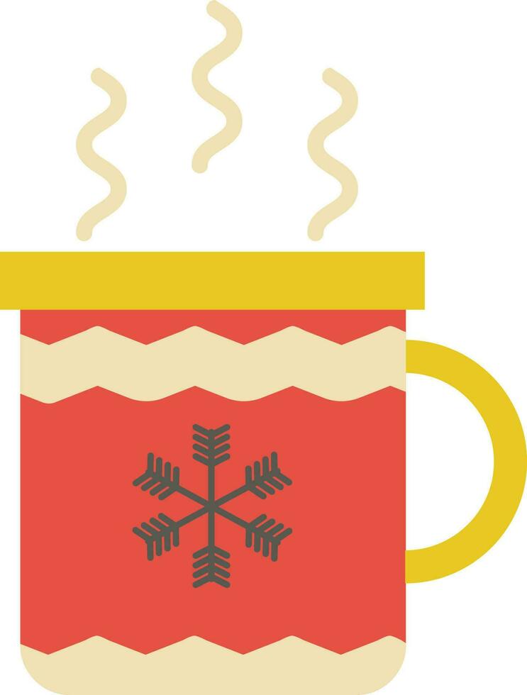 Mug decorated with snowflake. vector