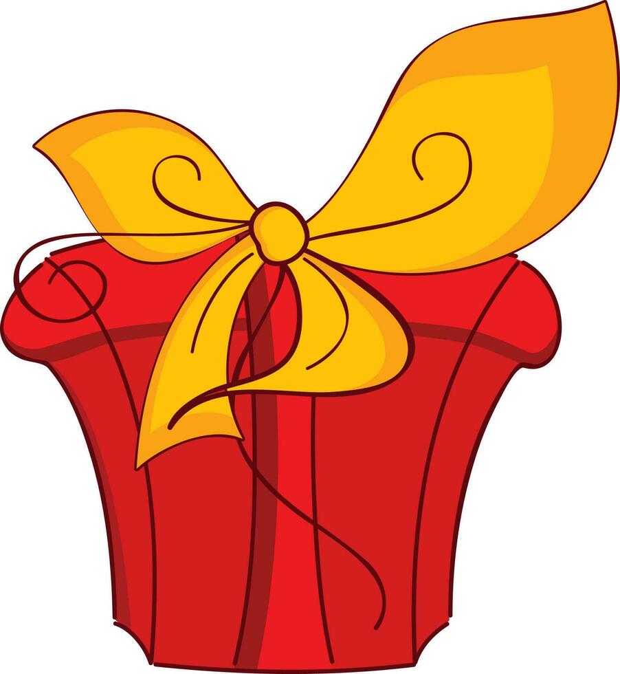 Shiny gift box with bow ribbon. vector