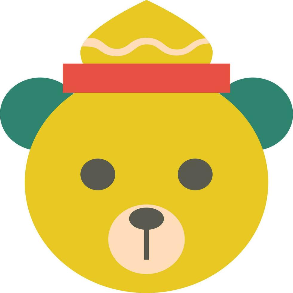 Character of teddy bear face. vector