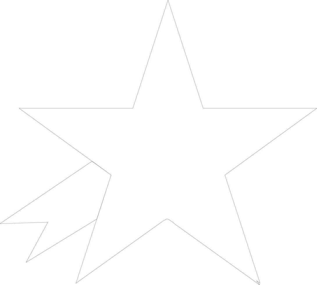 Line art illustration of a star. vector