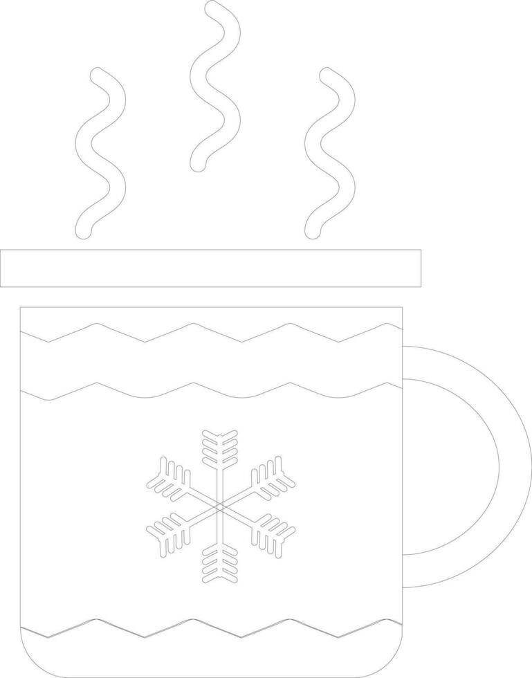 Mug decorated with snowflake. vector