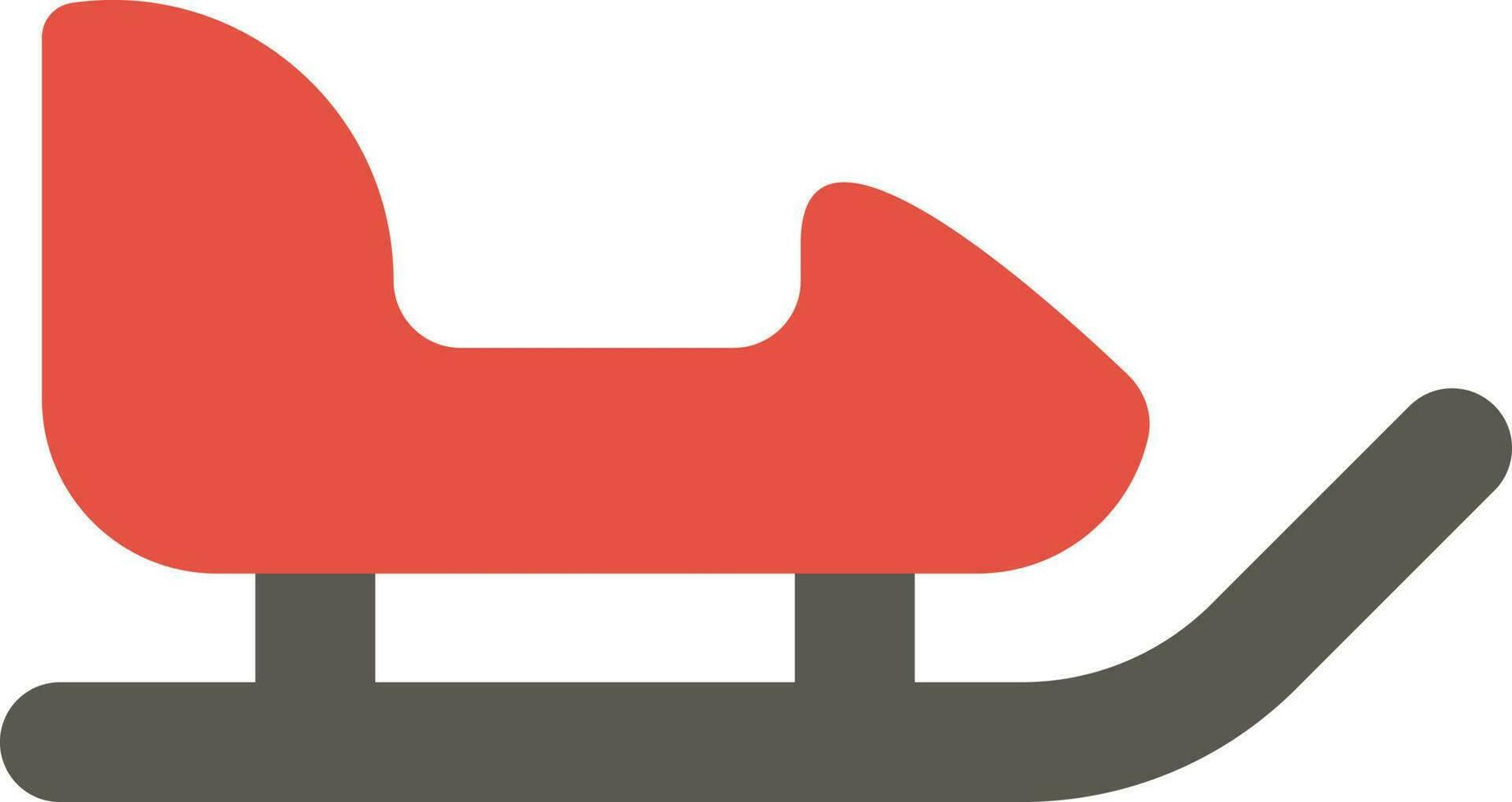 Red and gray icon of Santa sleigh. vector