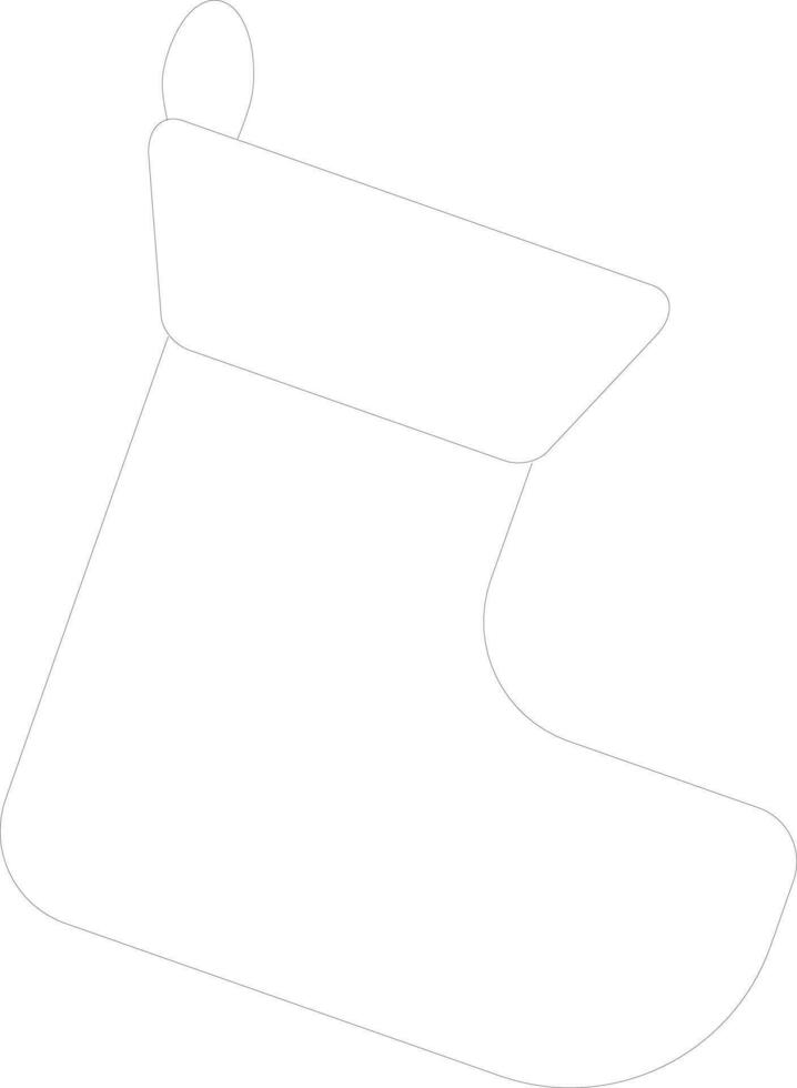 Thin line stroke icon of Hanging sock in flat style. vector
