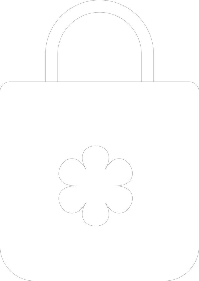 Line art illustration of shopping bag. vector