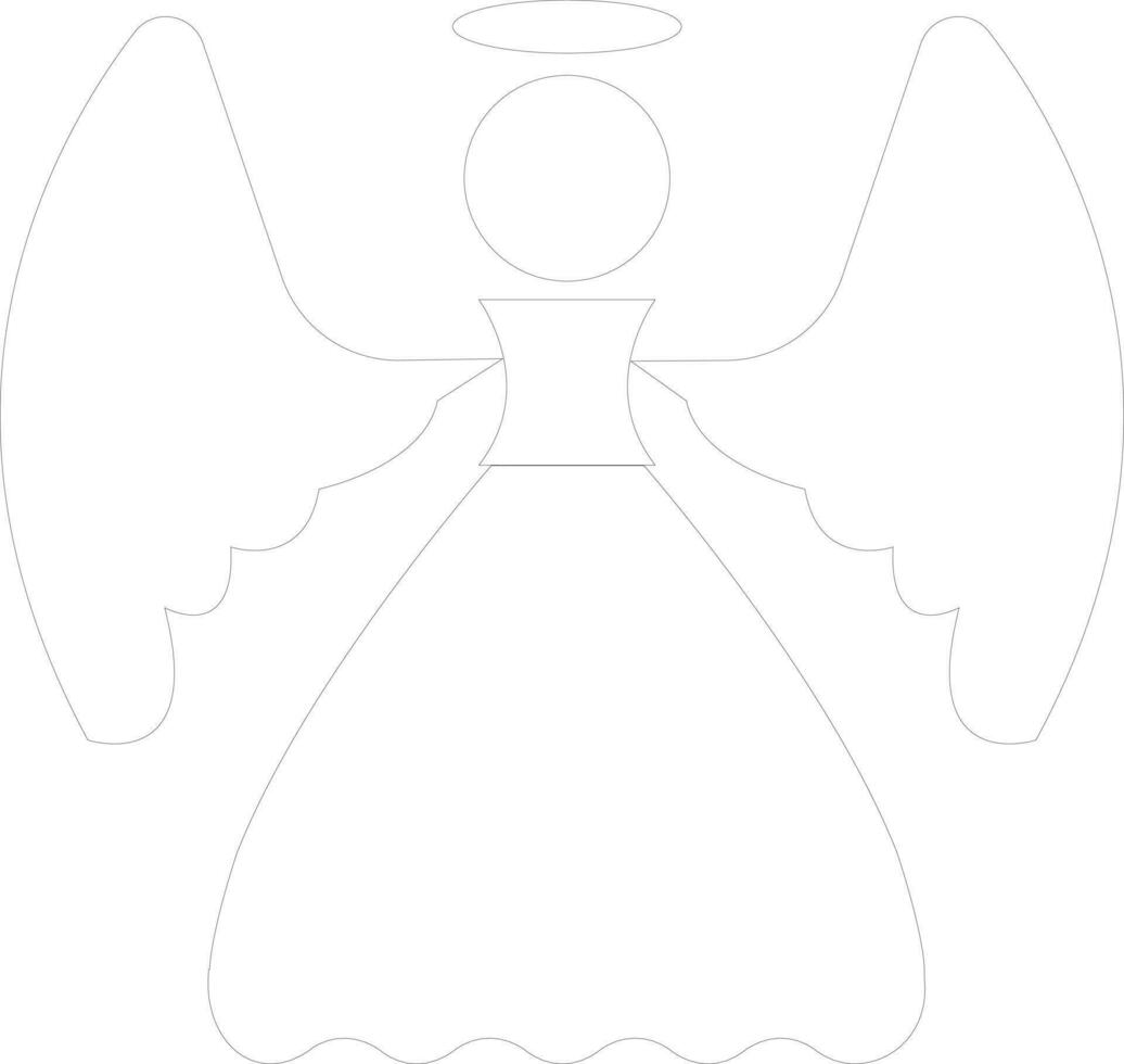 Line art icon of Angel with Halo sign. vector