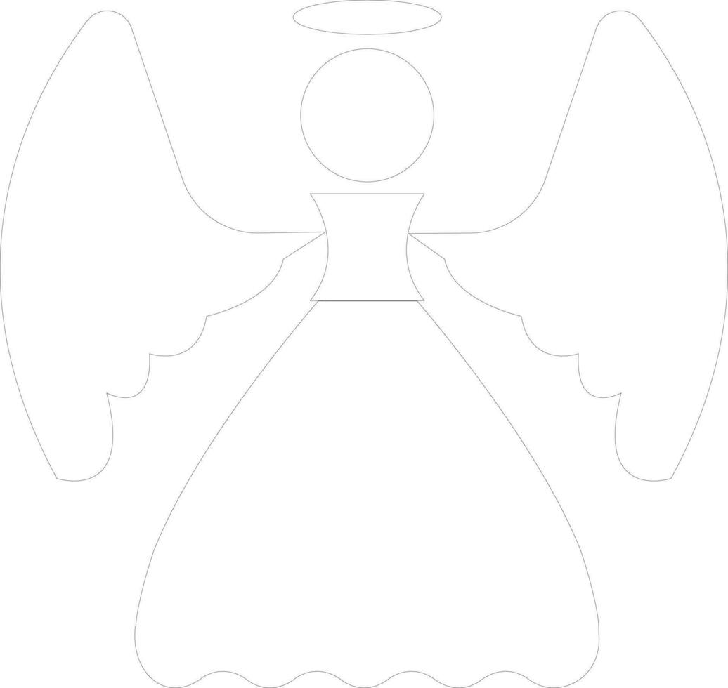 línea Arte icono de ángel con aureola signo. vector