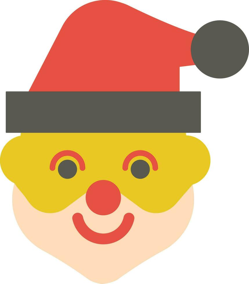 Isolated illustration of Santa face for Christmas celebration. vector