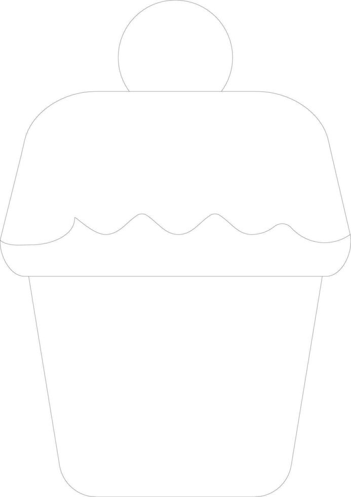 Delgado línea postre o Pastelería icono. vector