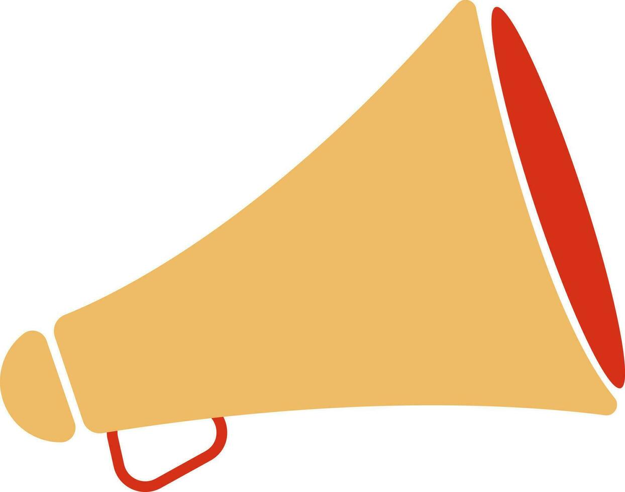 Yellow and red icon of megaphone in flat style. vector