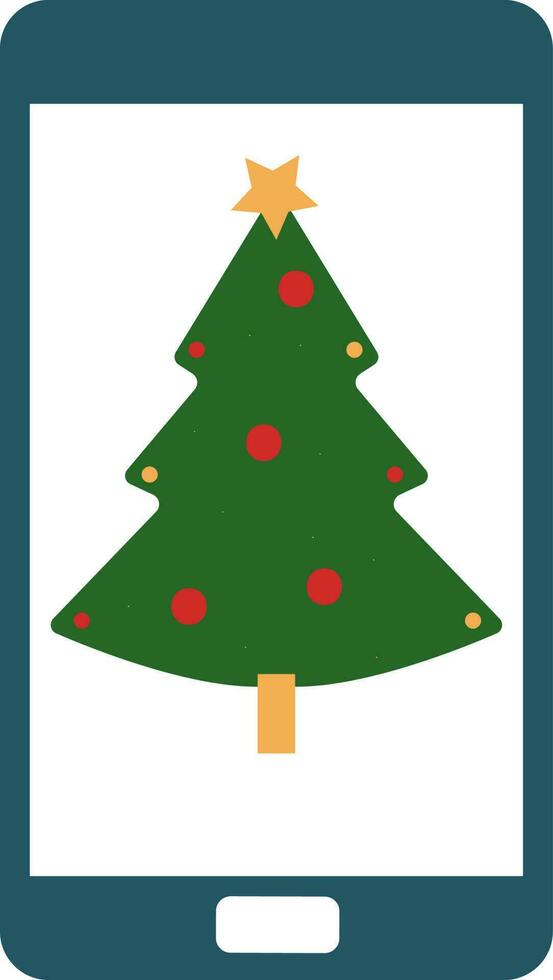Navidad árbol diseño en inteligente teléfono. vector