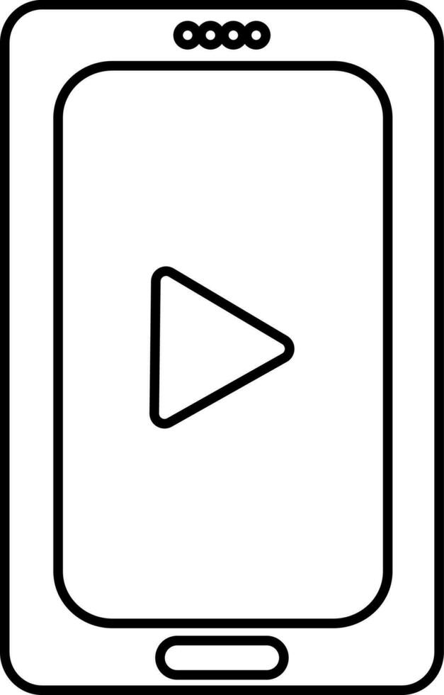 vídeo jugador firmar con teléfono inteligente icono hecho con línea Arte. vector