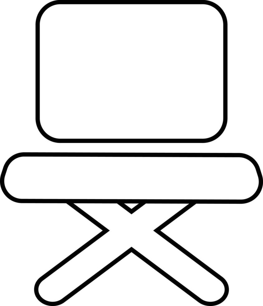 Isolated thin line icon of Director's chair in flat style. vector