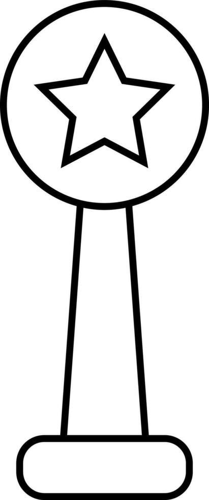 aislado línea Arte icono de trofeo con estrella. vector