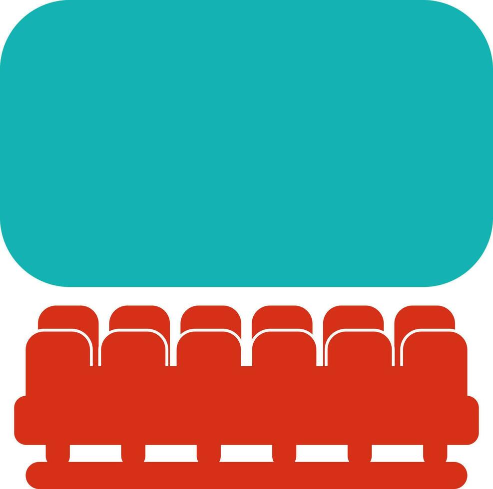 Red and sky blue theater icon. vector