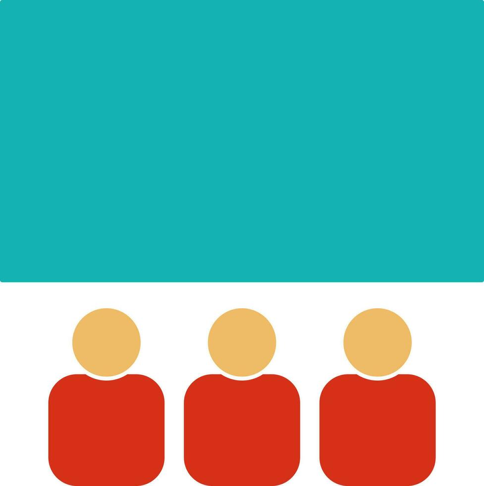 Colorful icon of movie theater with audience. vector