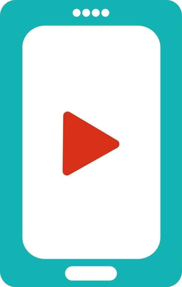 Video player sign with smartphone icon. vector