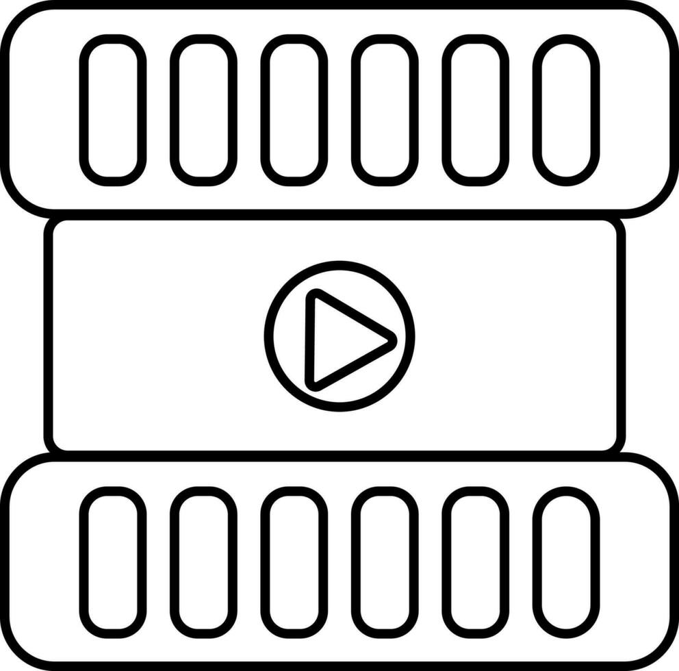 Thin line icon of Video player. vector