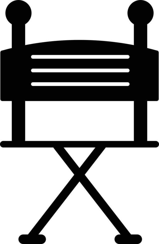 Silhouette style of director chair icon for sitting. vector