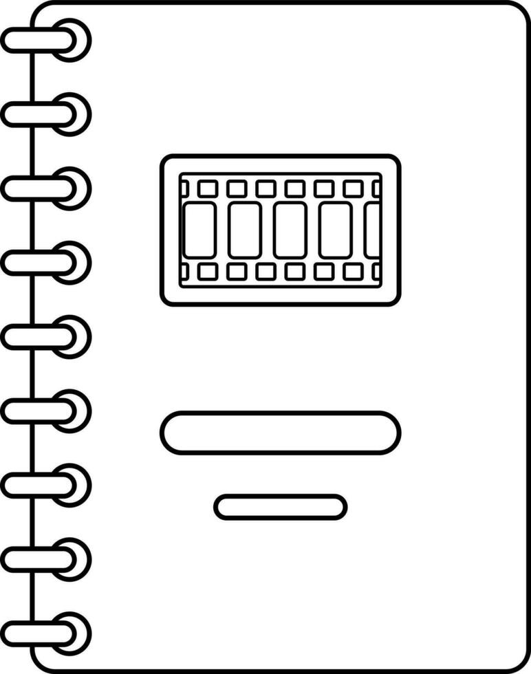 Notebook icon with reel picture for write script. vector