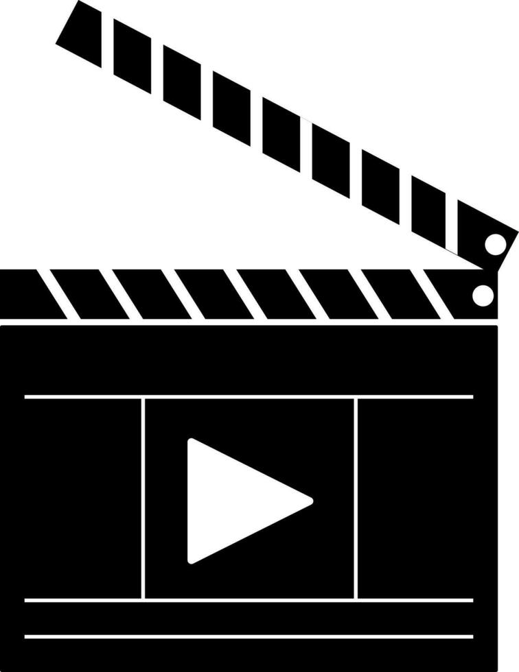 Clapperboard icon with video sign for action in cinama. vector