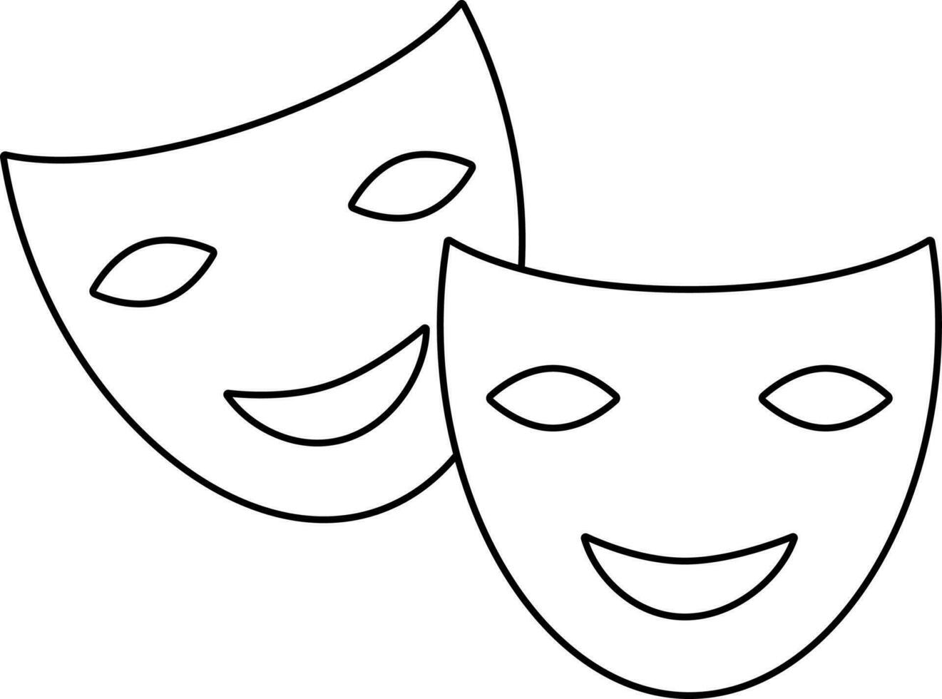 Illustration of emotion mask icon. vector