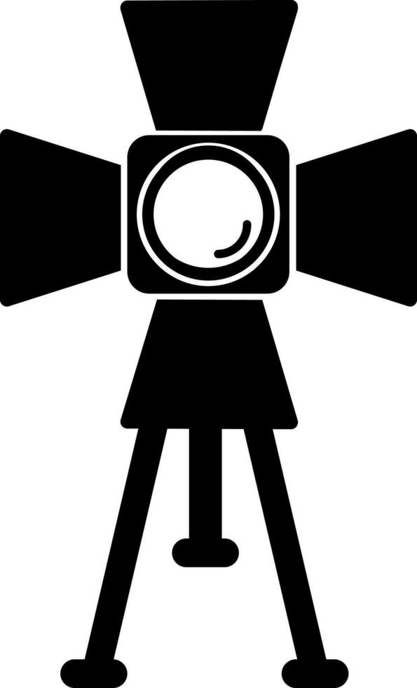 Spotlight icon with stand for cinema concept. vector