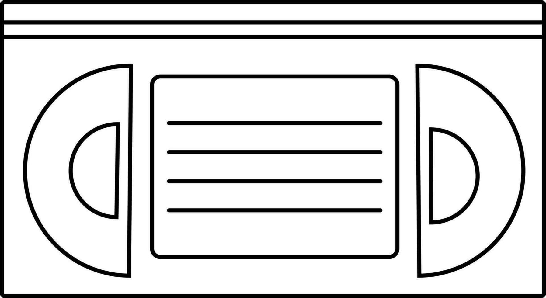 Video tape icon for cinema in stroke. vector