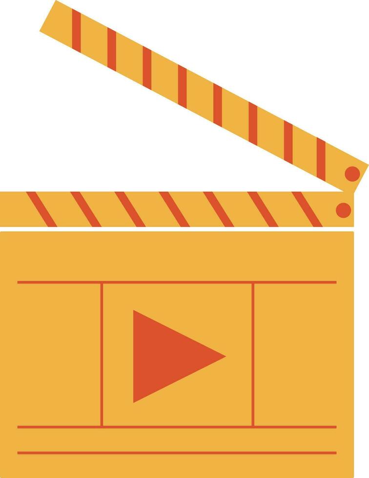 claqueta icono con vídeo firmar para acción en cinema vector