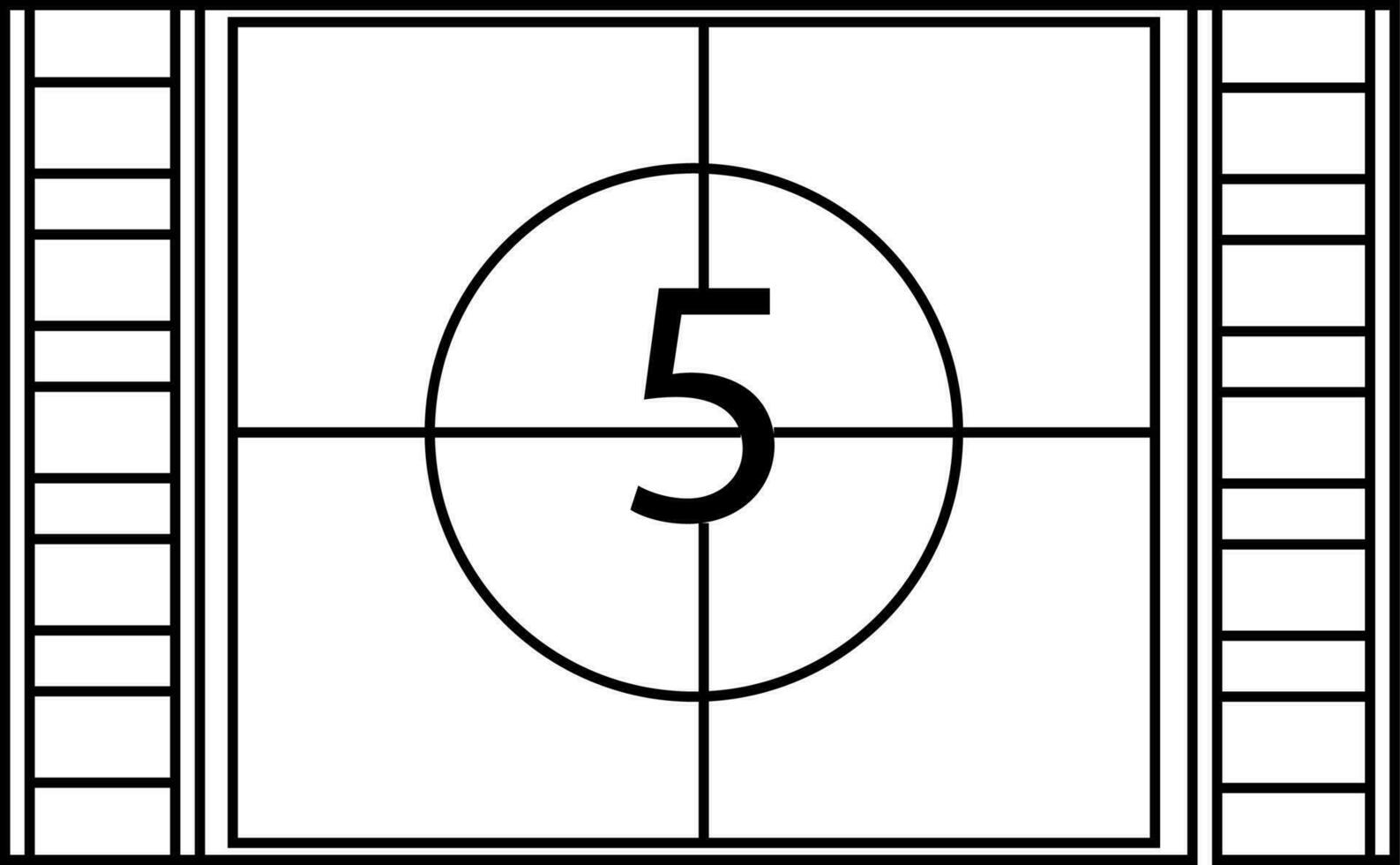 Countdown on the screen in icon for cinema in stroke. vector