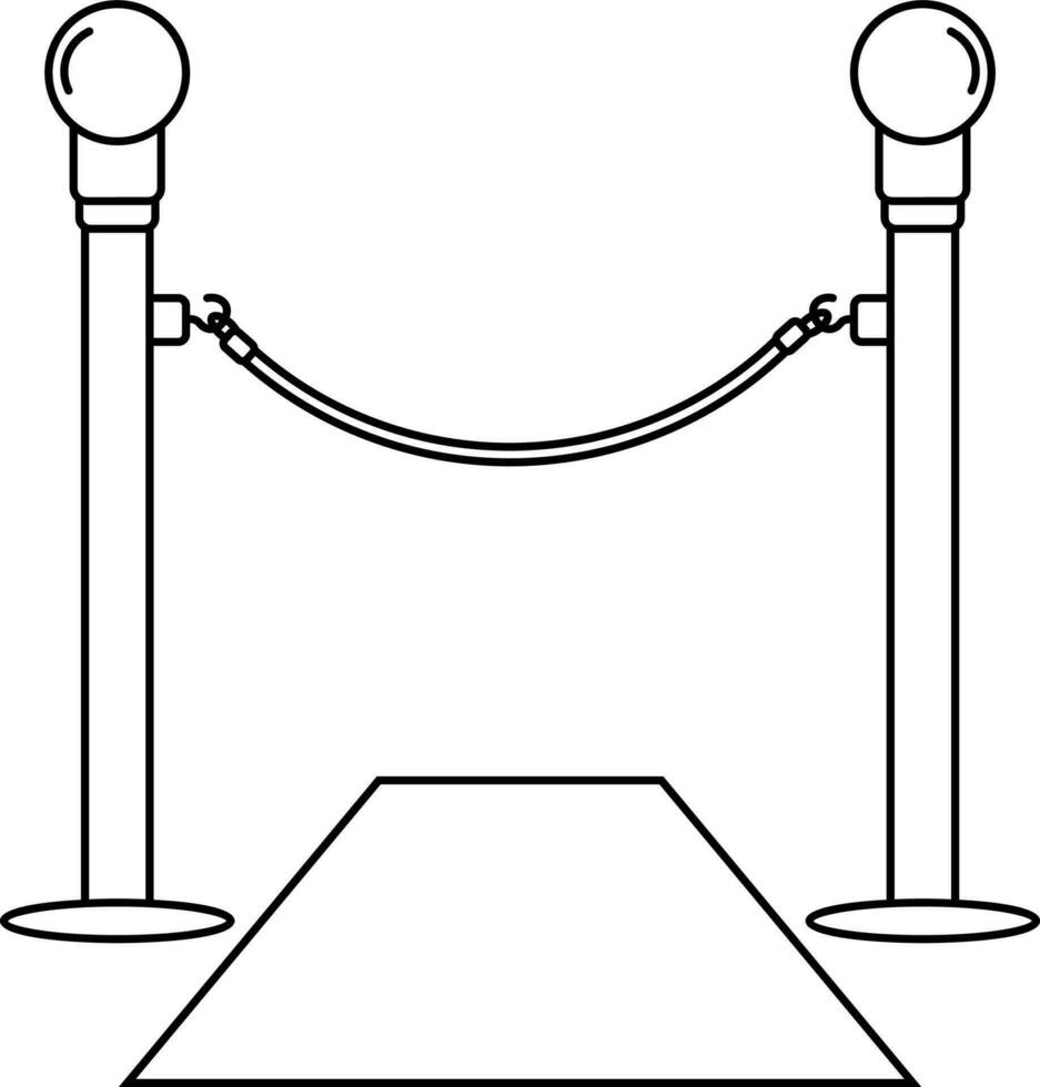 Cinema barrier icon for stopping concept in stroke. vector