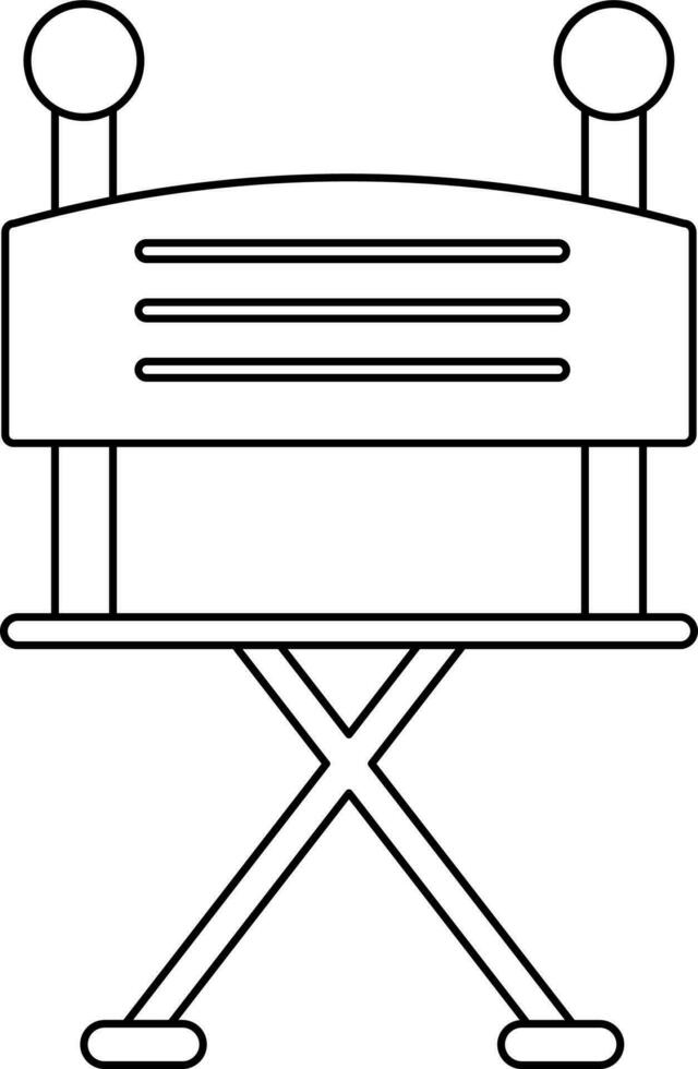 Stroke style of director chair icon for sitting. vector