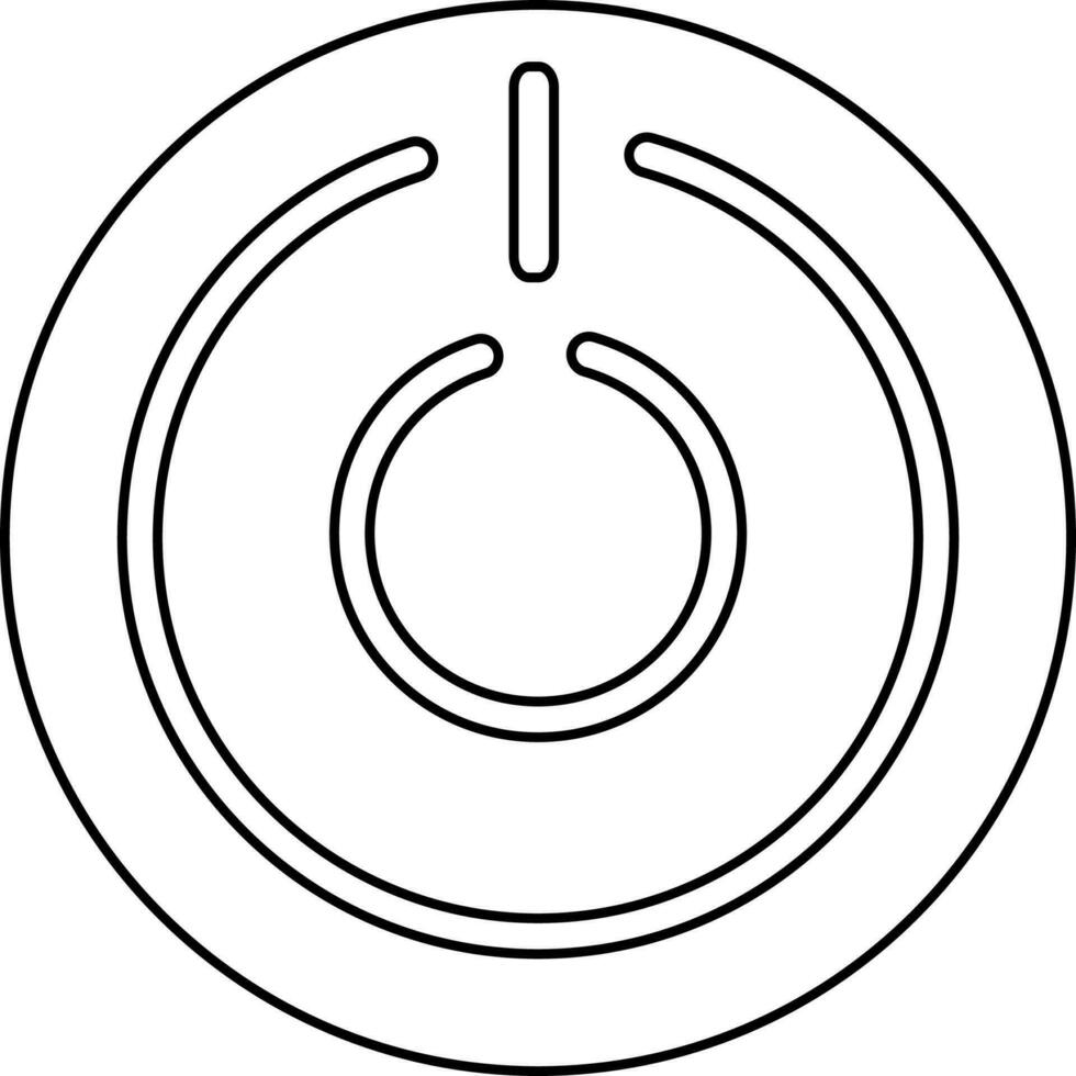 Stroke style of power button icon for cinema concept. vector