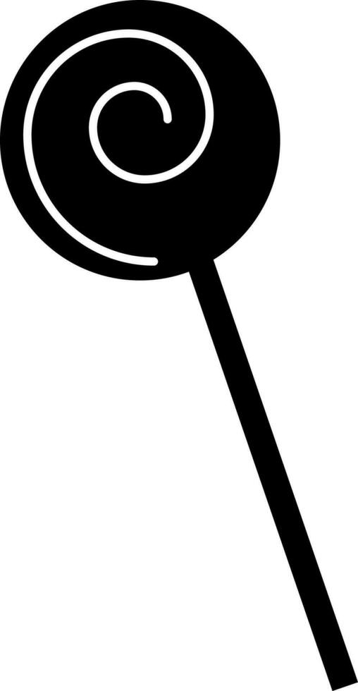 Flat style lollipop icon in Black and White color. vector