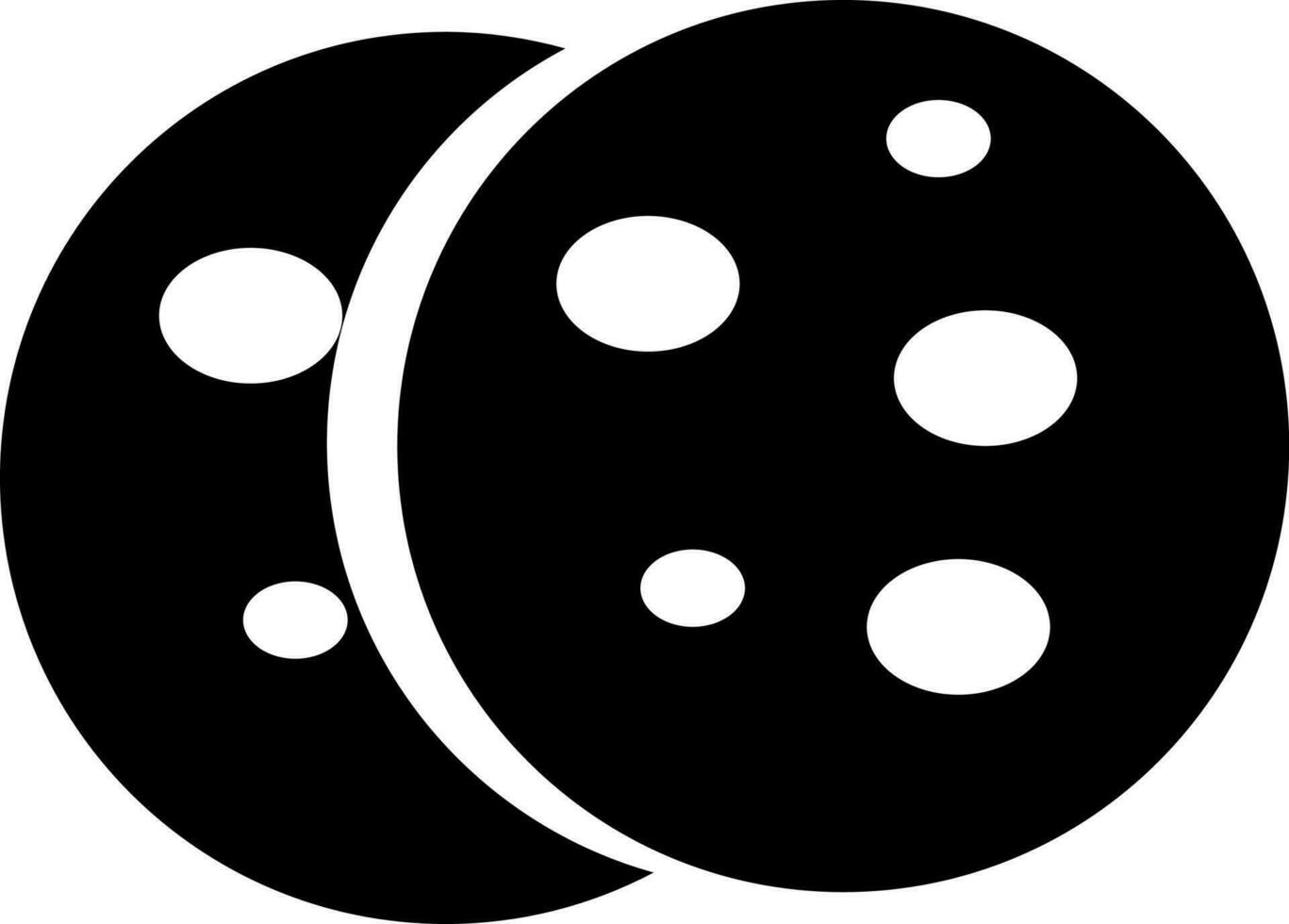 Cookie icon in Black and White color. vector